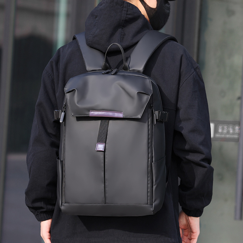 Leather Work Rucksack Mens - Waterproof Pu Leather Business Laptop Backpack
