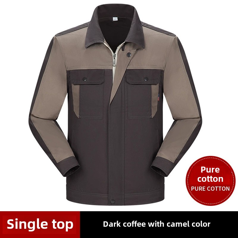 Leather Work Overalls - Men's Welding Suit Long-Sleeved Labor Protection