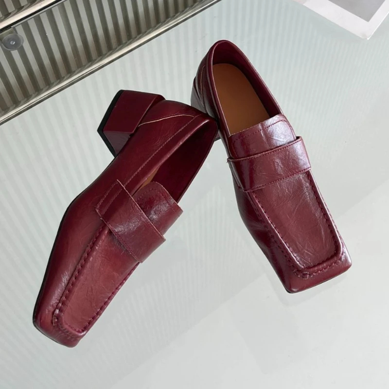 Women Square Toe Chunky Heel D - Leatherwork Designs 评论和价格