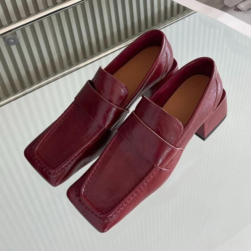 Women Square Toe Chunky Heel D - Leatherwork Designs 评论和价格