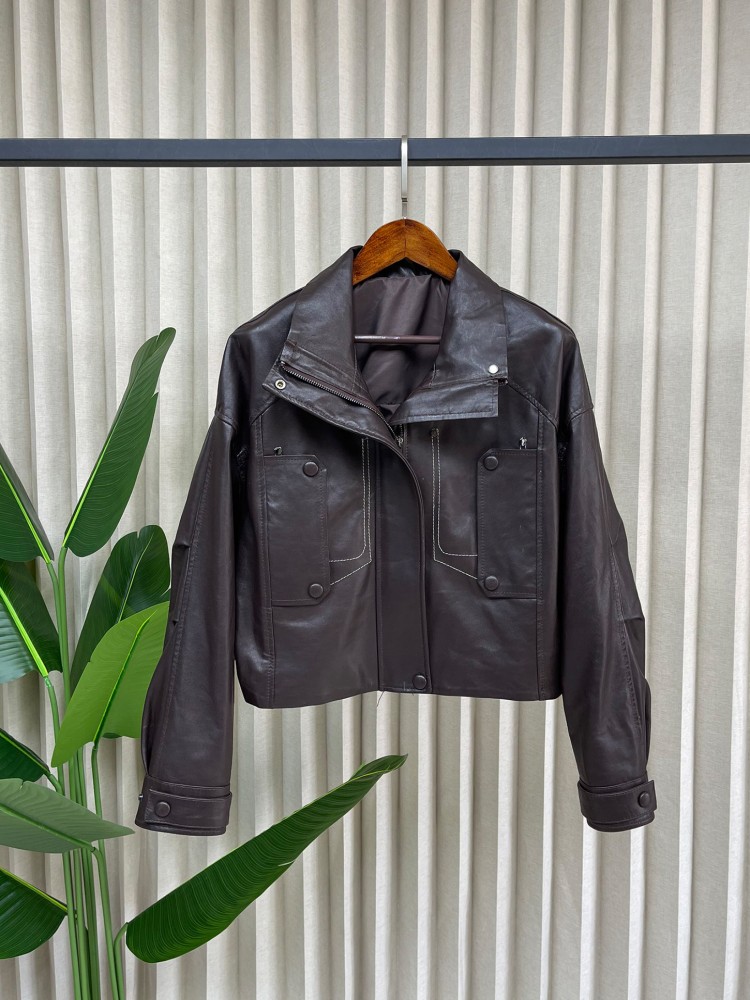 Fashion Women Loose Genuine Le - Leather Work Jacket Women'S 评论和价格