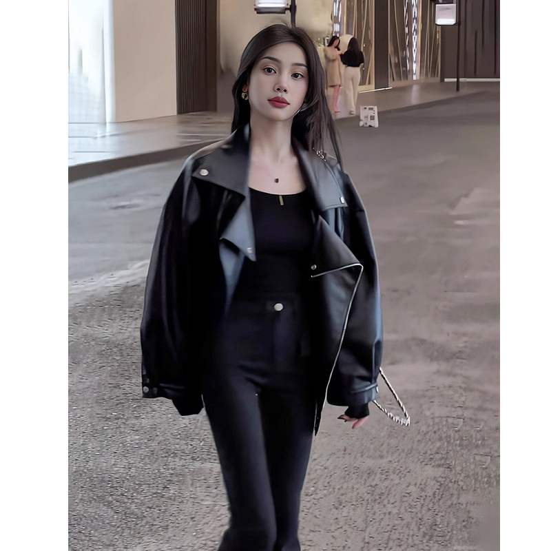 Coats Women Faux Leather Short - Leather Work Jacket Women'S 评论和价格