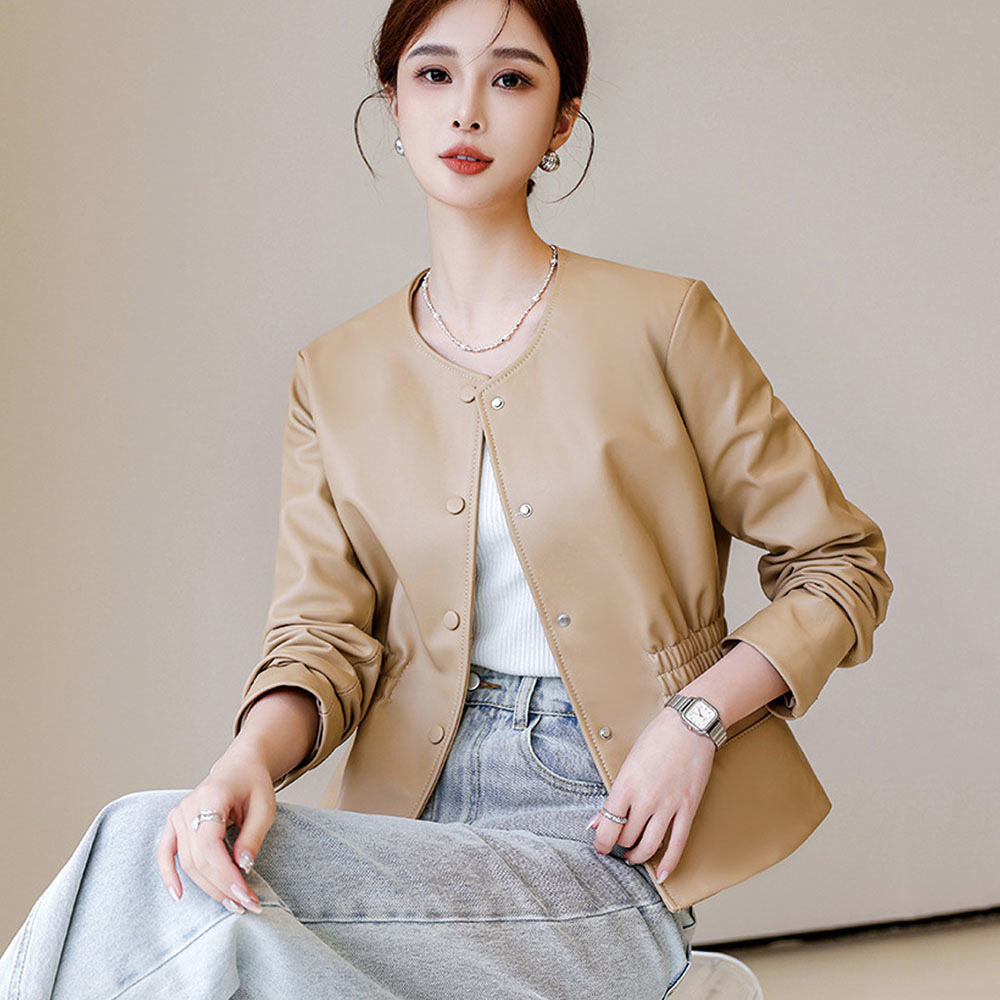 Office Faux Leather Jacket Wom - Leather Work Jacket Women'S 评论和价格