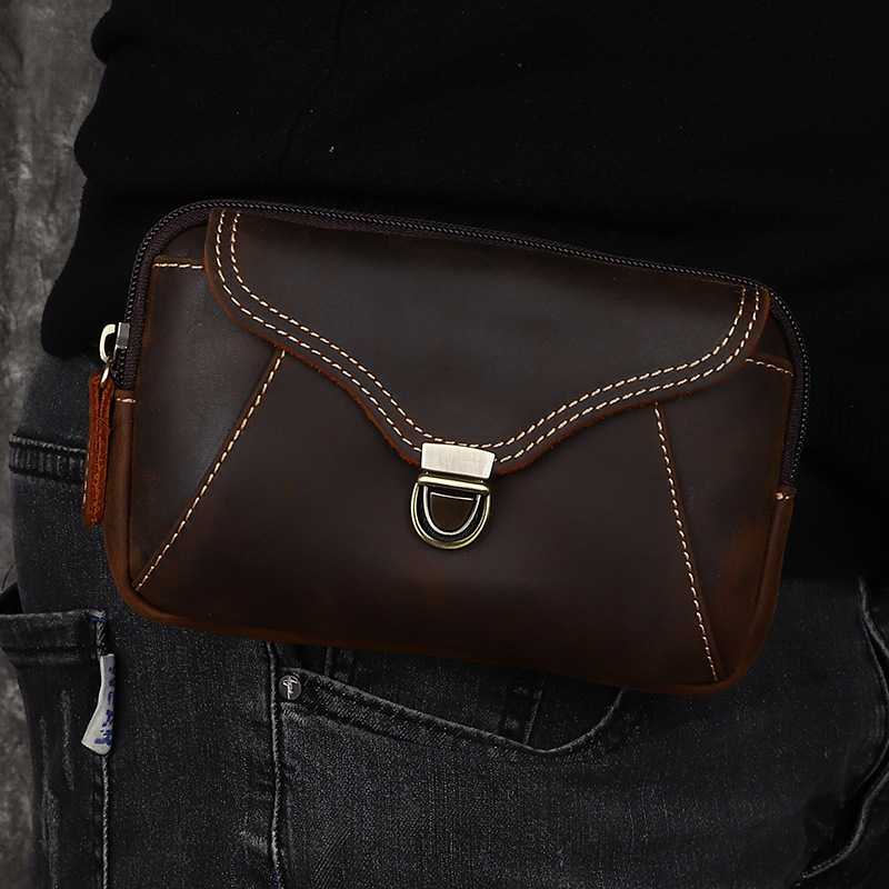 Men's leather waist bag, men's - Leatherwork Designs 评论和价格