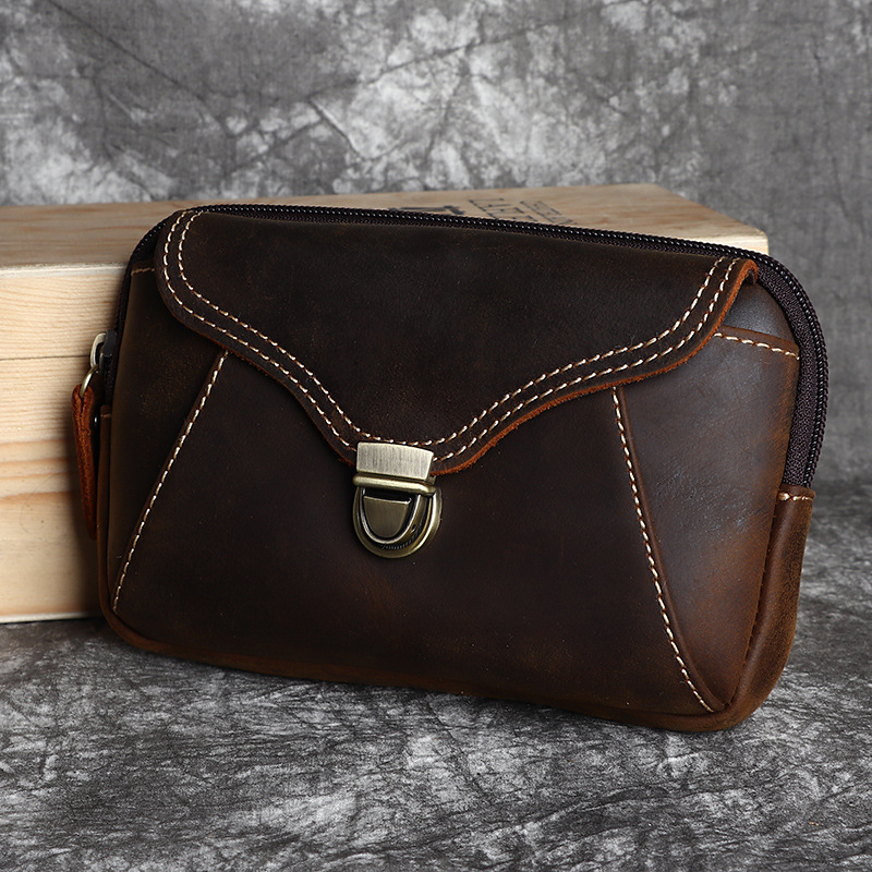 Men's leather waist bag, men's - Leatherwork Designs 评论和价格