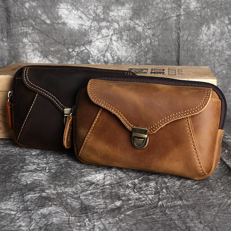 Men's leather waist bag, men's - Leatherwork Designs 评论和价格