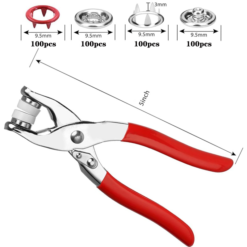 100 Sets Snap Pliers Automatic - Snap Fastener Setter 评论和价格
