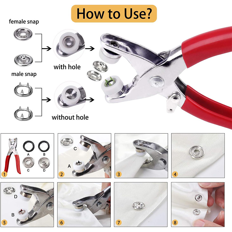 100 Sets Snap Pliers Automatic - Snap Fastener Setter 评论和价格