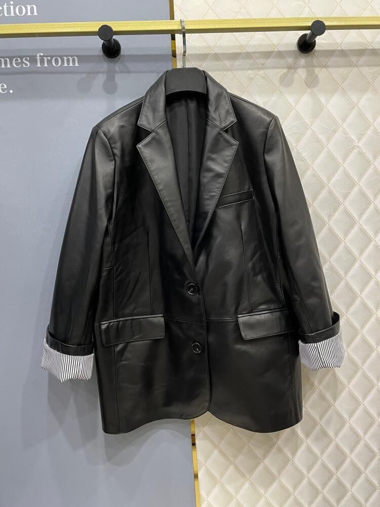 Women Sheepskin Genuine Leathe - Leather Work Jacket Women'S 评论和价格