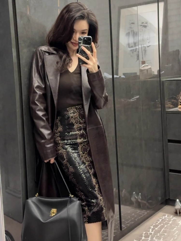 Italian Designer Office Ladies - Leather Work Jacket Women'S 评论和价格