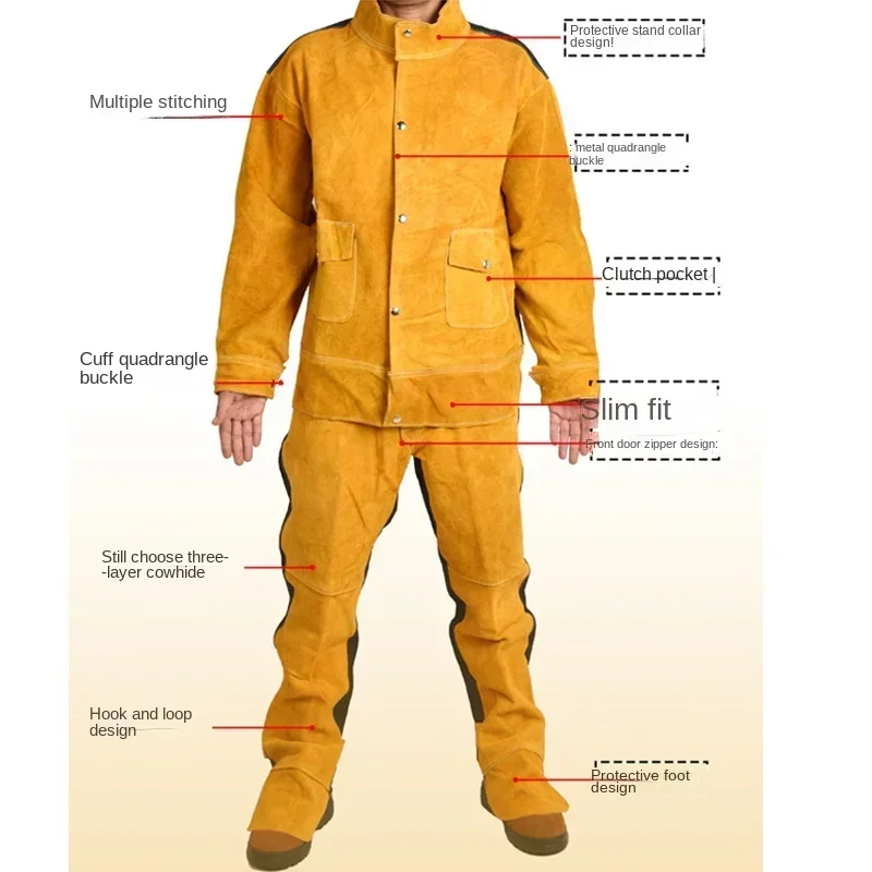Workplace Safety Clothing Cowh - Leather Work Overalls 评论和价格