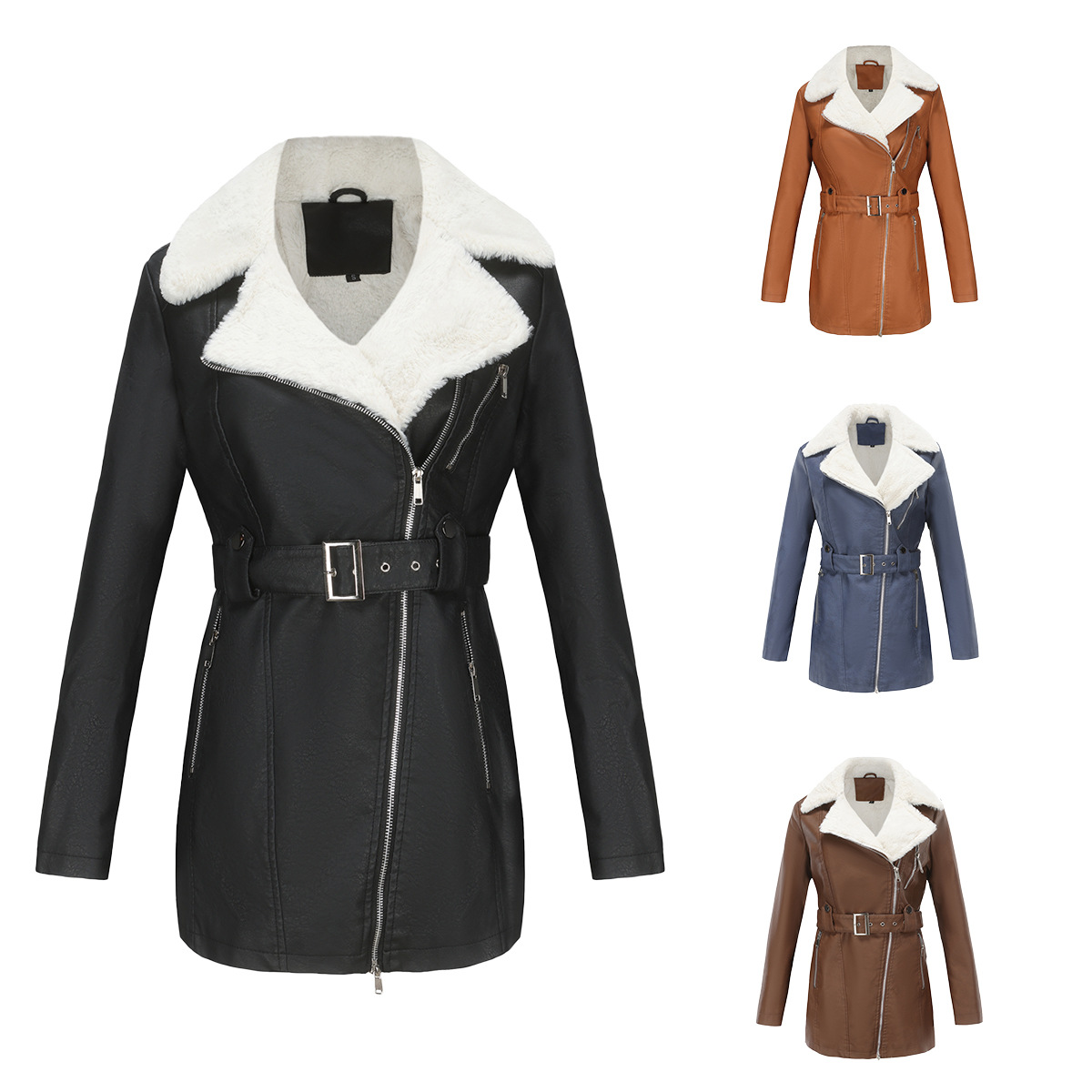 Faux PU Leather Coat Jacket 20 - Leather Work Jacket Women'S 评论和价格