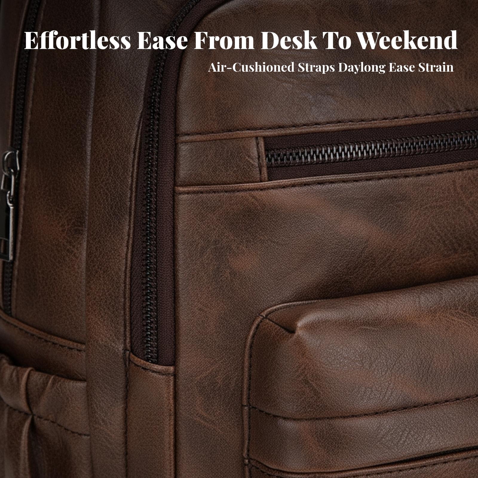 Waterproof Men Rucksack with L - Leather Work Rucksack Mens 评论和价格