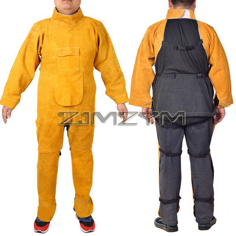 Cowhide Leather Welding Suit W - Leather Work Overalls 评论和价格