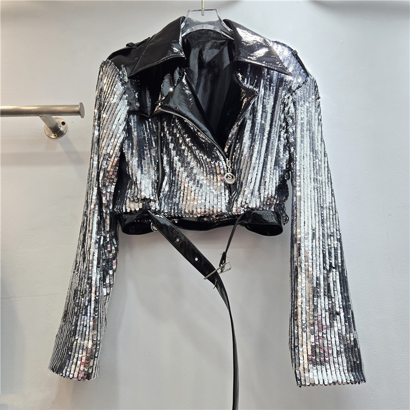 Heavy Work Sequins Short Jacke - Leather Work Jacket Women'S 评论和价格