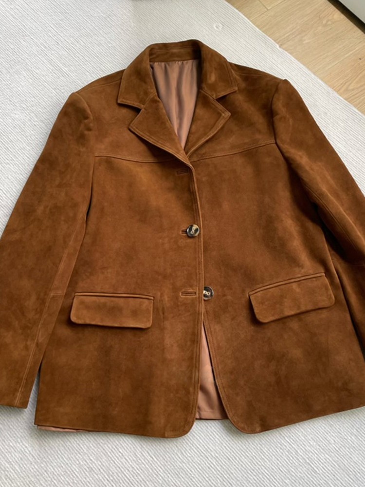 Vintage Autumn Women Real Shee - Leather Work Jacket Women'S 评论和价格
